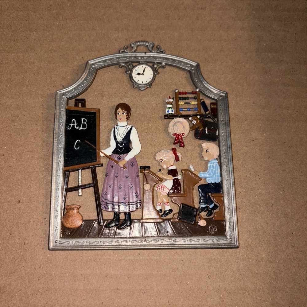 Wilhelm Schweizer Pewter Zinnfiguren‎ The Female Teacher Wall Hanging